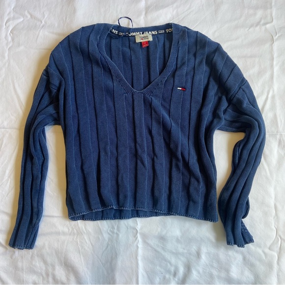 ASOS | Tommy Jeans cropped rib sweater in washed blue - Picture 5 of 6